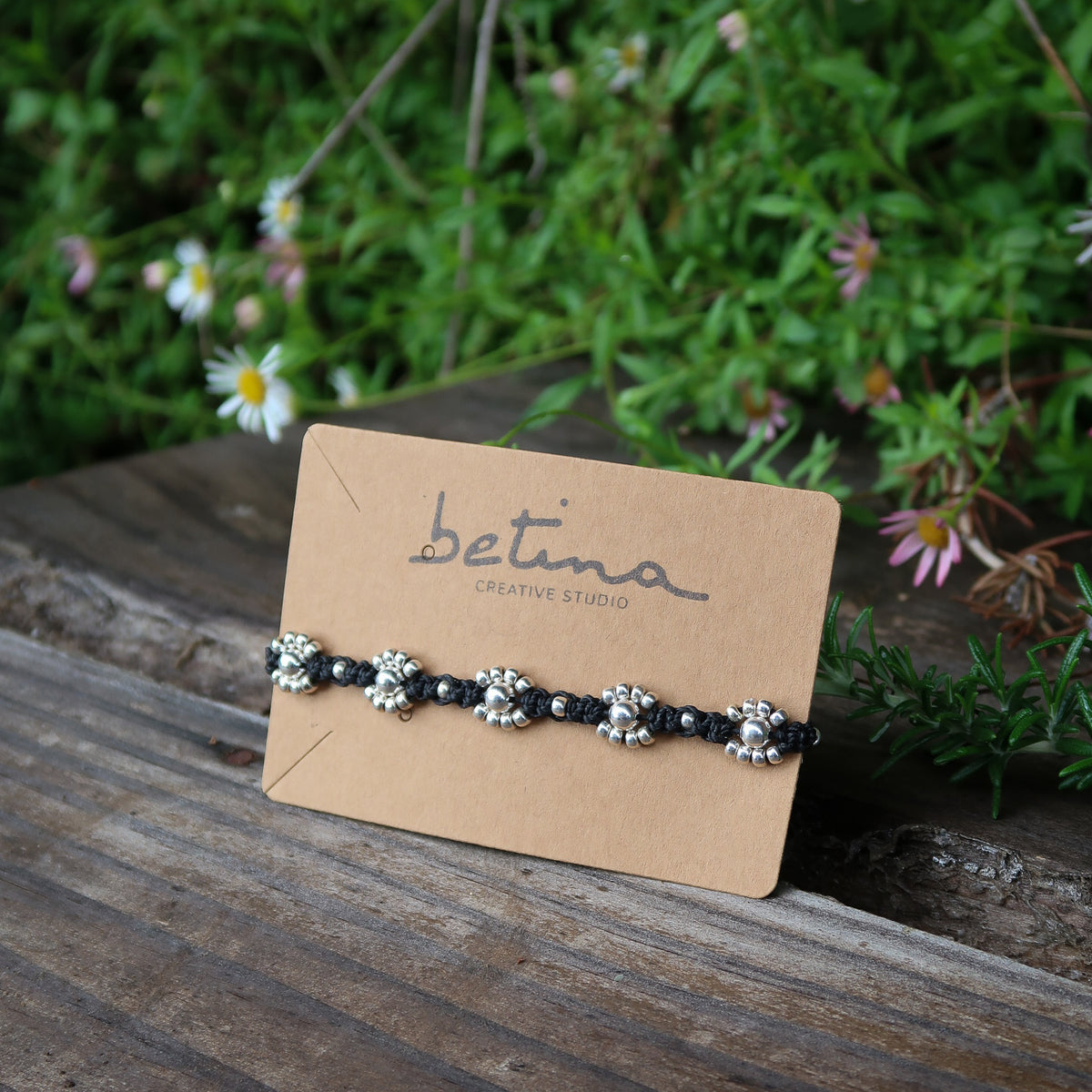 Pulsera Margaritas Petit | Negro