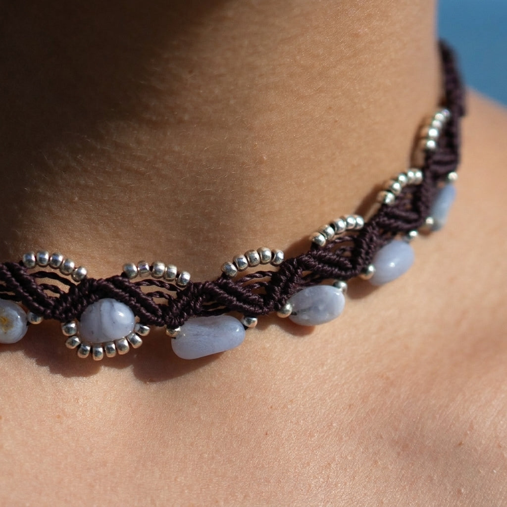 Choker Brisa de Ágata Blue Lace