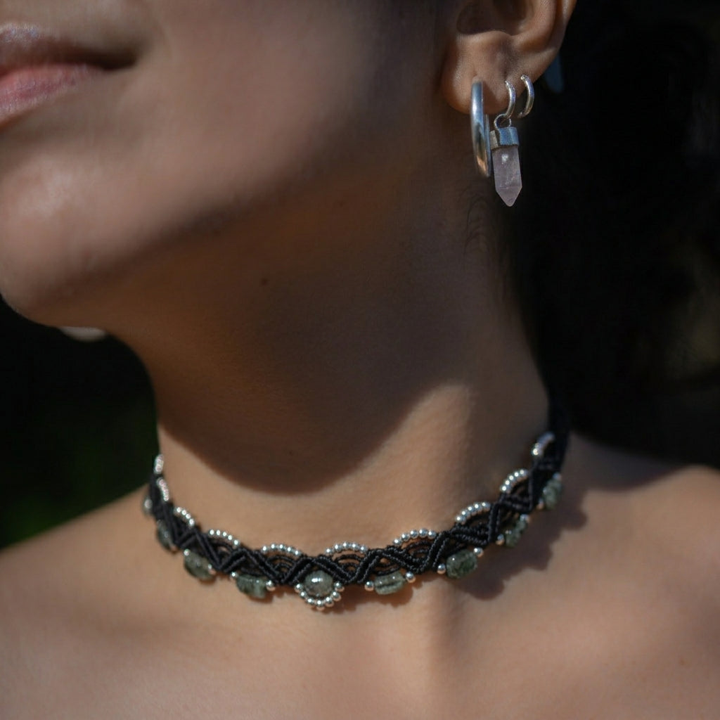 Choker Brisa de Cuarzo Rutilado Verde