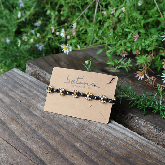 Pulsera Margaritas Gold&Silver | Negro