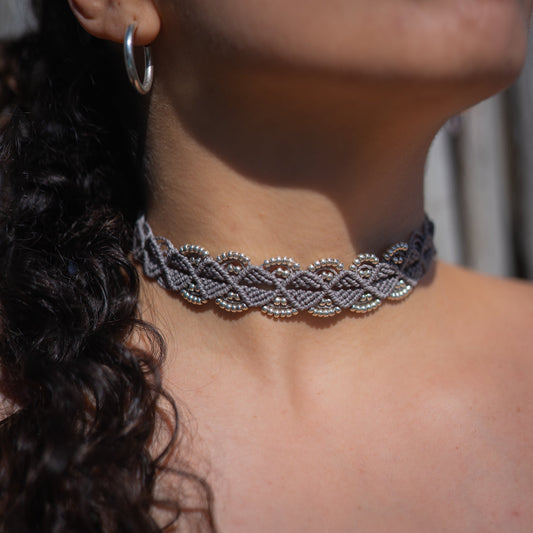 Choker Olas Gris